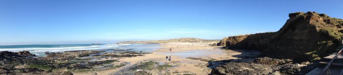 Gwithian Beach and Godrevy Lighthouse