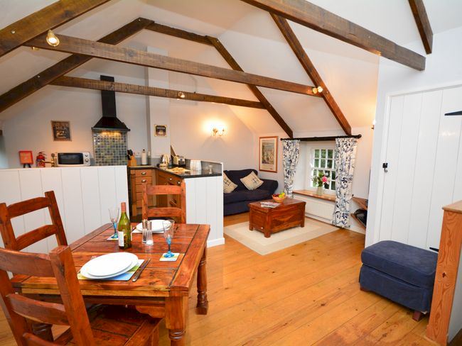 Upside down cottage in countryside near Truro