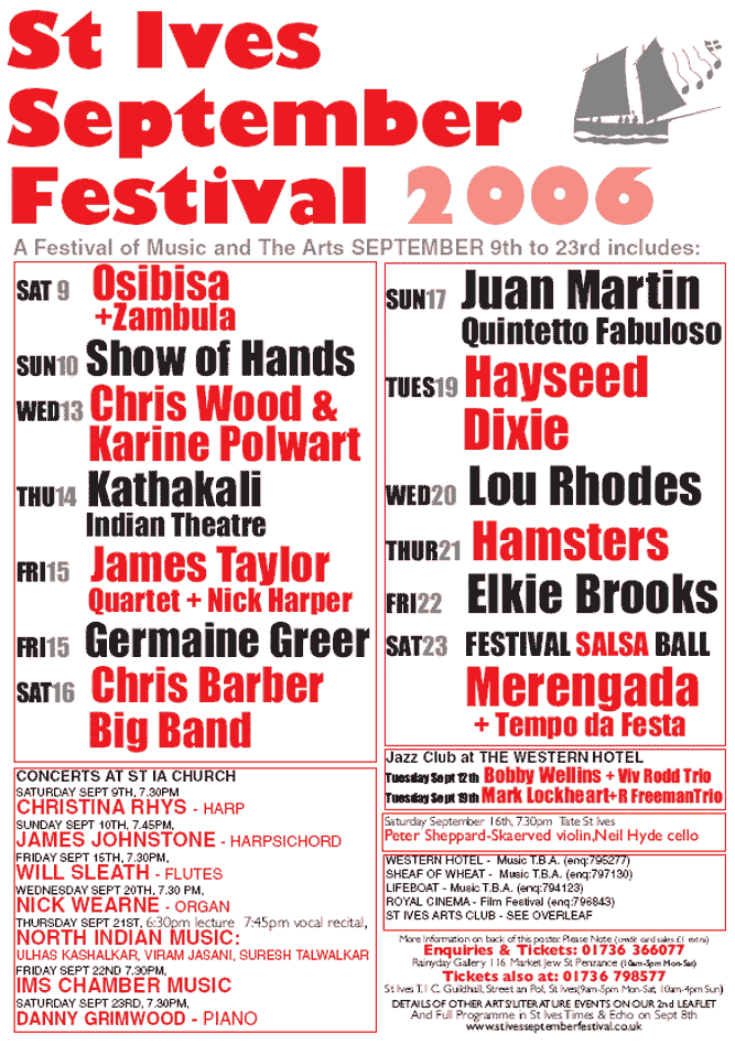 St Ives September Festival 2006 Cornwall News Archive by Into Cornwall