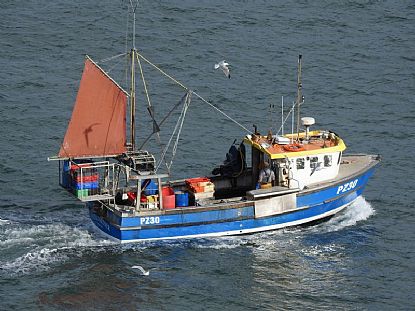Fishing Boat in Newquay Bay