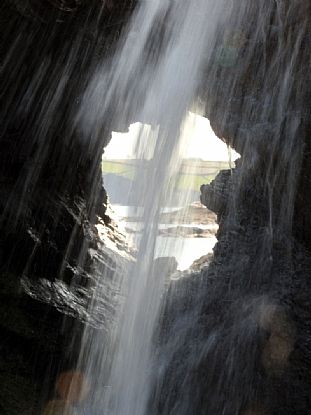 Waterfall on Hallane Beach