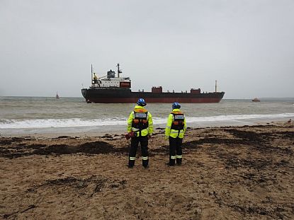 Russian Ship Stranded on Cornish Beach