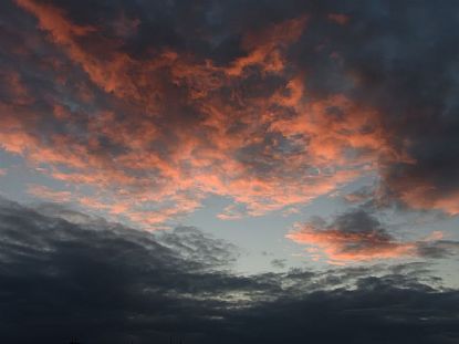 Winter sunset sky over Marazion Marsh