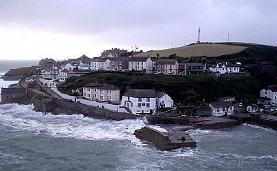 Porthleven in Winter on a stormy day