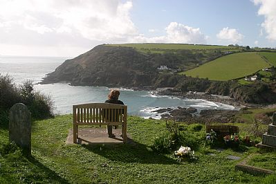 Talland Bay from churchyard