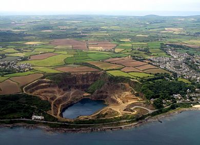 Penlee Quarry (Gwavas Quarry), Newlyn, from the air