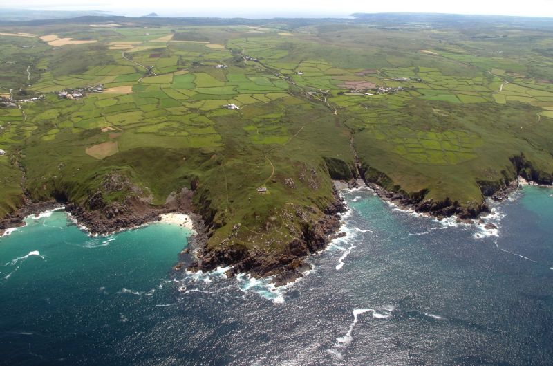 Carnelloe Cliff, Porthglaze Cove and Veor Cove on the Land's End Peninsula Carnelloe Cliff, Porthglaze Cove and Veor Cove on the Land's End Peninsula