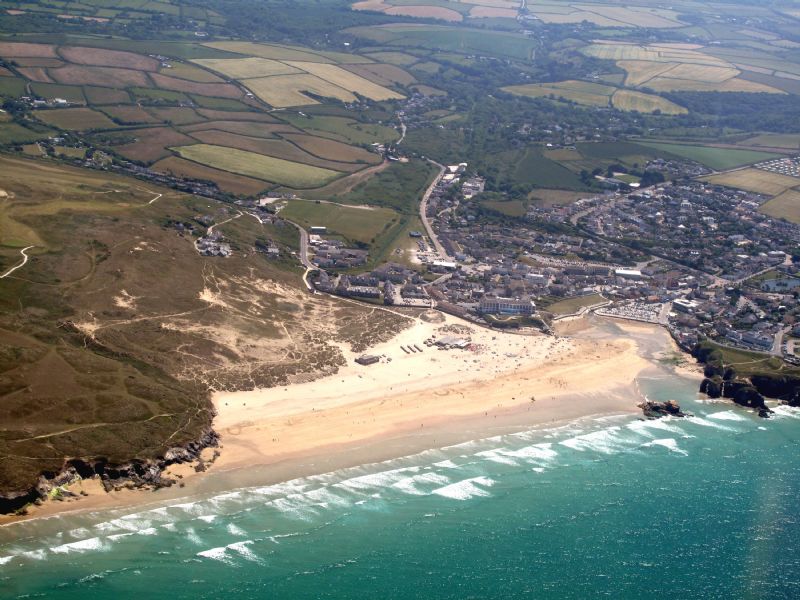 Perranporth Beach from the air Perranporth Beach from the air