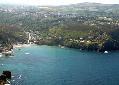 Trevaunance Cove, St Agnes from the air