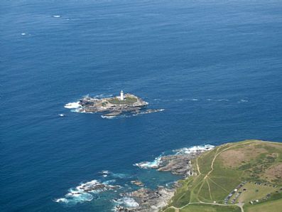 Godrevy Island and Lighthouse from the air