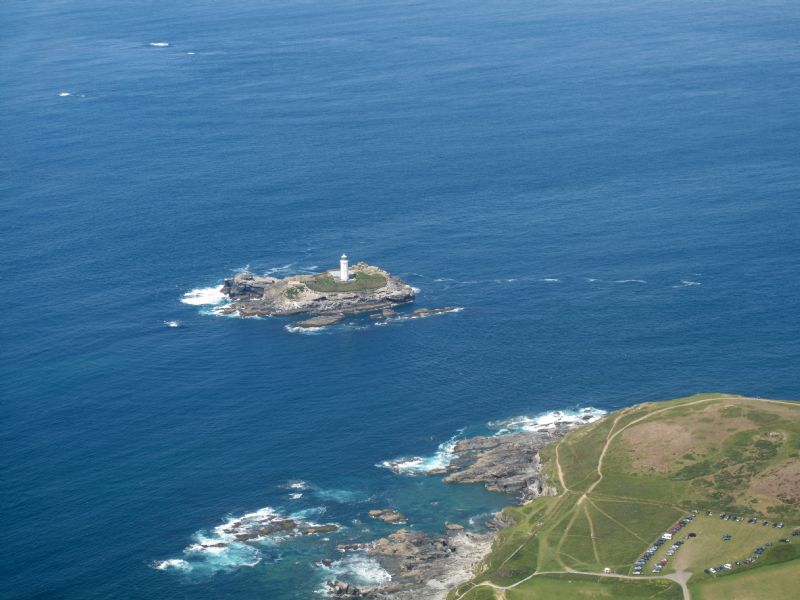 Godrevy Island and Lighthouse from the air