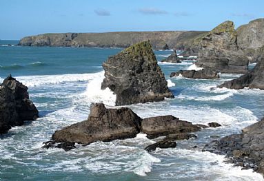 Bedruthan Steps in February