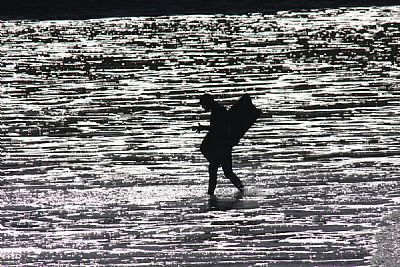 Bodyboarder at Treyarnon Bay