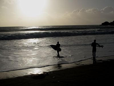 Praa Sands - surfing in January