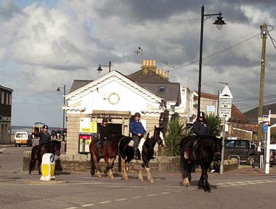 Horse riders in Perranporth
