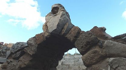 Ancient stonework in St Piran's Oratory