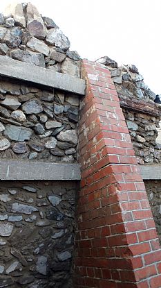 Modern Buttress supporting a wall of St Piran's Oratory