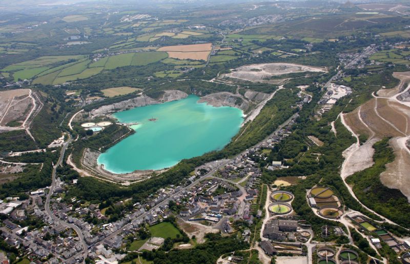 An Aerial View of Bugle in the Heart of the China Clay District An Aerial View of Bugle in the Heart of the China Clay District