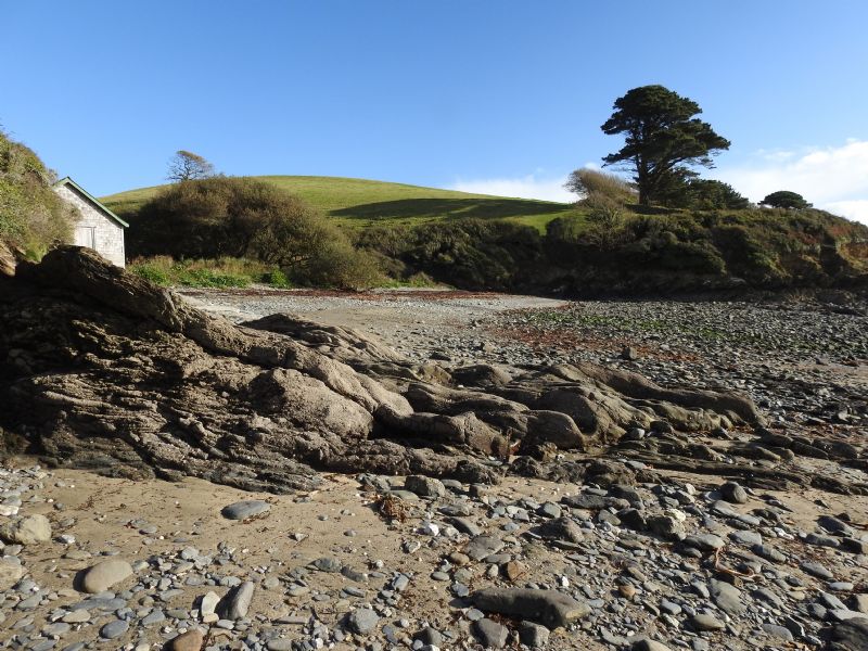 Porthallack Beach with Toll Point in the Background