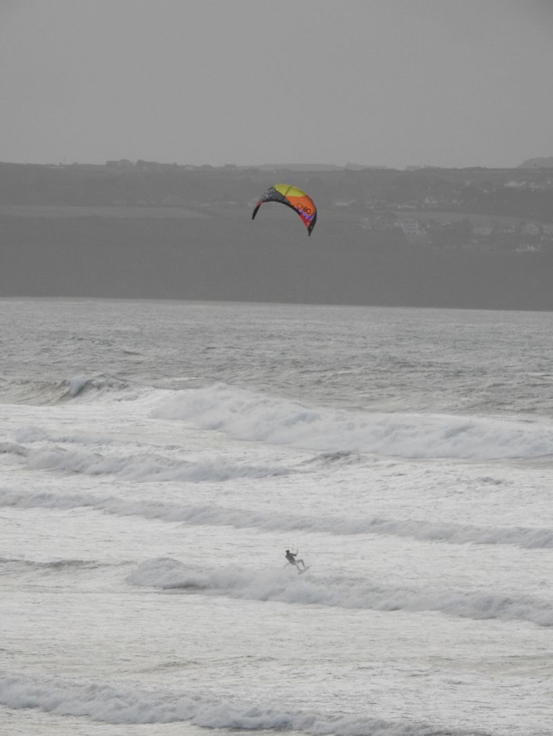Kitesurfing at Gwithian Beach