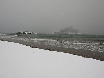 Marazion Beach in the Snow