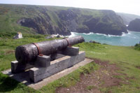Cannon above Mullion Cove
