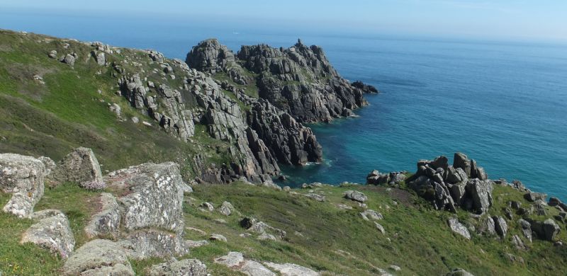 Treryn Dinas and the granite cliffs at Treen Treryn Dinas and the granite cliffs at Treen