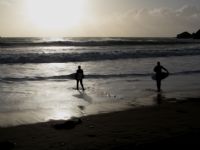 Praa Sands Beach - Evening surfing in January 2013