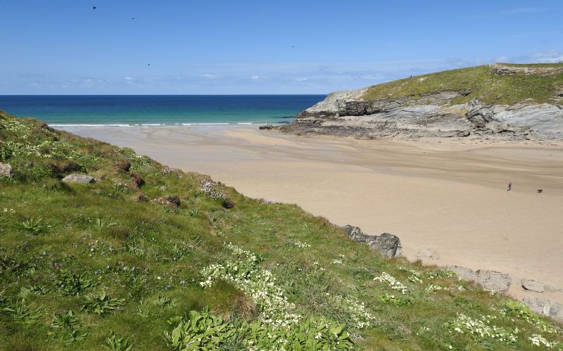 Porth Beach and Trevelgue Head Porth Beach and Trevelgue Head