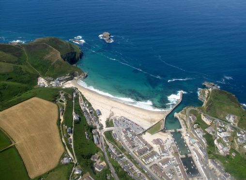 Portreath beach and harbour