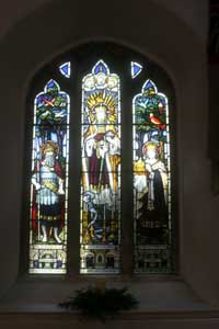 Stained glass window, St Just in Roseland Church