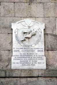 Commemorative plaque to James Polkinghorne, Cornish Wrestler